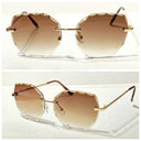 Goldene Sonnenbrille 100% UV-Schutz Diamantschliff 2638