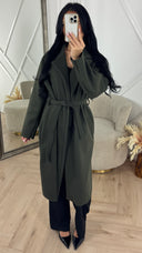 Lange Mantel met Ceintuur en Zakken