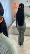 2-Delige Sportset met Rits & Flared Legging – Stretch Techmateriaal