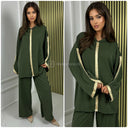 2pcs Hoodie Set Oversized Golden Embroidery