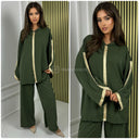 2pcs Hoodie Set Oversized Golden Embroidery