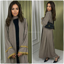 2pcs Kimono + Shawl Golden Embroidered Sleeves Detail