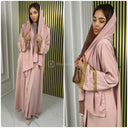 2pcs Kimono + Shawl Golden Embroidered Sleeves Detail