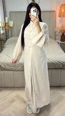 2pcs Linnenlook Set Button Tie Belt Kimono + Underdress