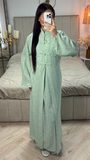 2pcs Linnenlook Set Button Tie Belt Kimono + Underdress