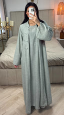 2pcs Linnenlook Set Button Tie Belt Kimono + Underdress