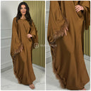 2pcs Satin Set Fur Detail