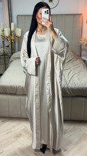 2pcs Set Glitter Kimono + Inside Tie Belt Underdress