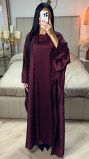 2pcs Set Glitter Kimono + Inside Tie Belt Underdress