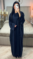 2pcs Set Glitter Kimono + Inside Tie Belt Underdress