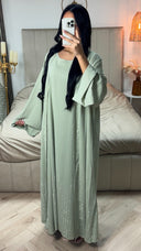 2pcs Set Kimono + Dress Oversized Strass Abaya