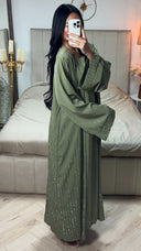 2pcs Set Kimono + Dress Oversized Strass Abaya