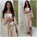 2pcs Set Kimono + Tie Belt Skirt