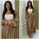 2pcs Set Kimono + Tie Belt Skirt