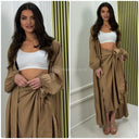 2pcs Set Kimono + Tie Belt Skirt