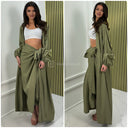 2pcs Set Kimono + Tie Belt Skirt