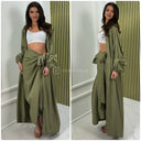 2pcs Set Kimono + Tie Belt Skirt
