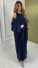 2pcs Set Kimono + Underdress Diamond Sleeve Detail