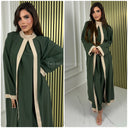 2pcs Set Sleeveless Dress + Mulitcolor Front Split Dress