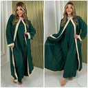 2pcs Set Sleeveless Dress + Mulitcolor Front Split Dress