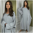 2pcs Silver Detail Kimono+Dress Oversized Made In Italy