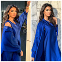 2psc Set Satin Kimono+Dress Bow Wrist