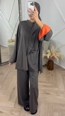 Burkini Set met Contrastdetails en Ronde Hals