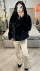 Big Collar Faux Fur Teddy Jacket 39173 