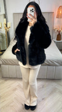 Big Collar Faux Fur Teddy Jacket 39173 