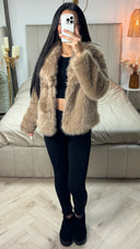 Big Collar Faux Fur Teddy Jacket 39173 