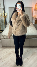Big Collar Faux Fur Teddy Jacket 39173 
