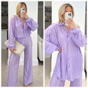 Glossy Zigzag Blouse Set