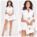 Mega Hype V Neck Cape Playsuit D Belt