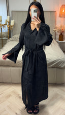 Satijnlook Maxi Jurk met Ceintuur