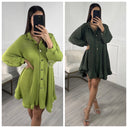 Selecteer uit de afgeprijsde optie van gouden knopen oversized jurk. Koop je trendy kleding voor meisjes in Rotterdam.