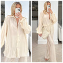 Glossy Zigzag Blouse Set