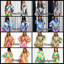 Zigzag Colorful Oversized Satin Maxi Drawstrings Dress
