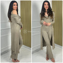 3pcs Thick Pbt Set Vest+Top+Wide Leg Pants