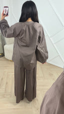 2-Delige Oversized Katoenen Set met Ballonmouwen