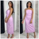 Leather strapless dress backsplit