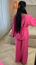 2-Delige Set met Tailleplooien en Wijde Broek – Viscoseblend