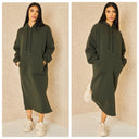 Oversized Super Soft Maxi Jogging Hoodie Dress Split