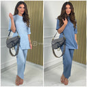 Short Folded Sleeves Thin Ribbed Musthave Set