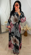 Maxi Jurk met Bloemenprint en Vaste Binnenjurk