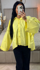 Oversized Blouse met Wijde Mouwen – Katoenblend