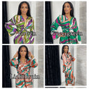 Multicolor Wrapped Dress Mid Split Detail