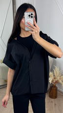 Oversized Blouse met Geïntegreerde Rib Top