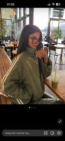Oversized Bomberjack met Sportieve Strepen