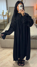 Maxi Jurk met Strikdetail en Ruches – Viscoseblend