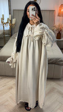 Maxi Jurk met Strikdetail en Ruches – Viscoseblend